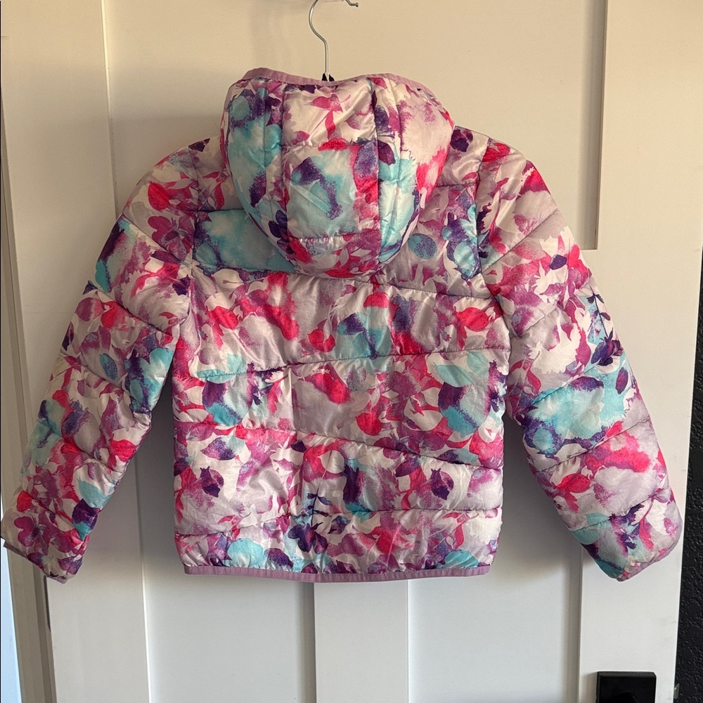 Under Armour Colorful Floral Puffer Jacket Size Small Girls - Picture 3 of 3